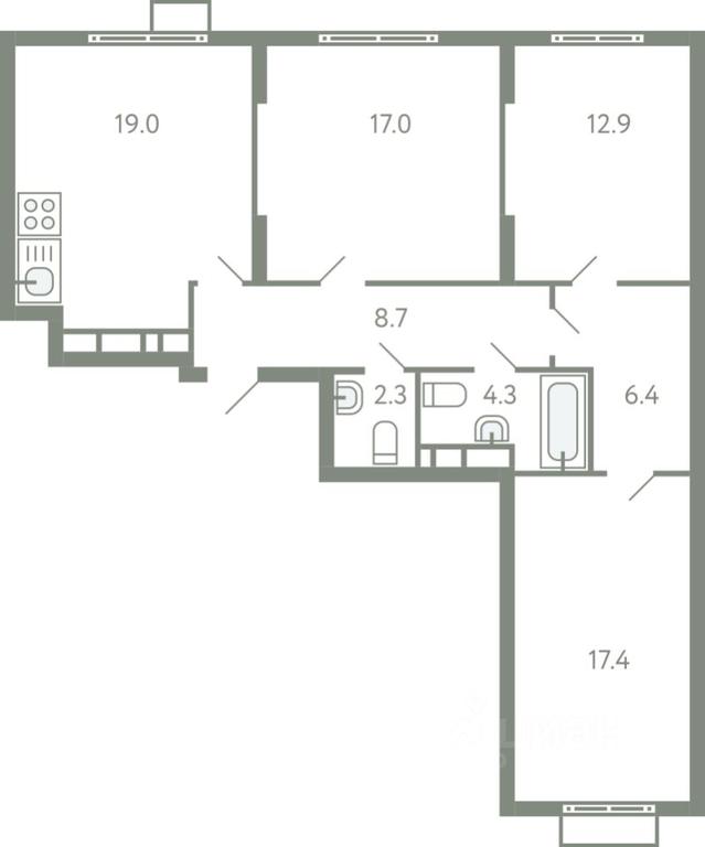 2-BD Apartment Sale, 86.5 sq. m. at Novo-Molokovo, Novo-Molokovskiy bulvar, selo Molokovo, Leninskiy City District, Moscow Region, Russia #1