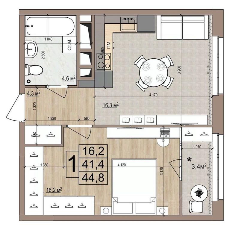 Apartment Sale, 44.8 sq. m. at Grand Komfort, Gudkova Street, Zhukovsky, Moscow Region, Russia #1 Apartment Sale, 44.8 sq. m. at Grand Komfort, Gudkova Street, Zhukovsky, Moscow Region, Russia #1