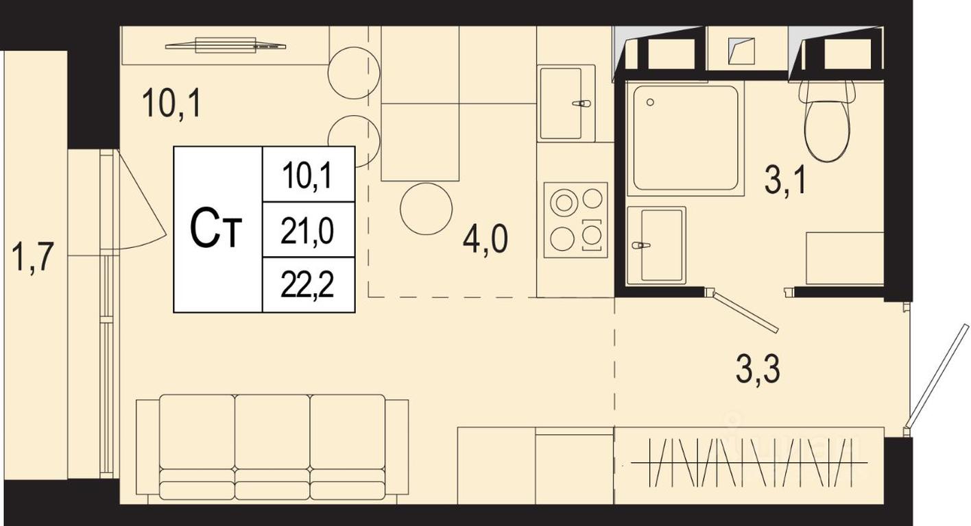 Apartment Sale, 21 sq. m. at Novaya Shcherbinka, Borisovka Village, Podolsk City District, Moscow Region, Russia #1 Apartment Sale, 21 sq. m. at Novaya Shcherbinka, Borisovka Village, Podolsk City District, Moscow Region, Russia #1