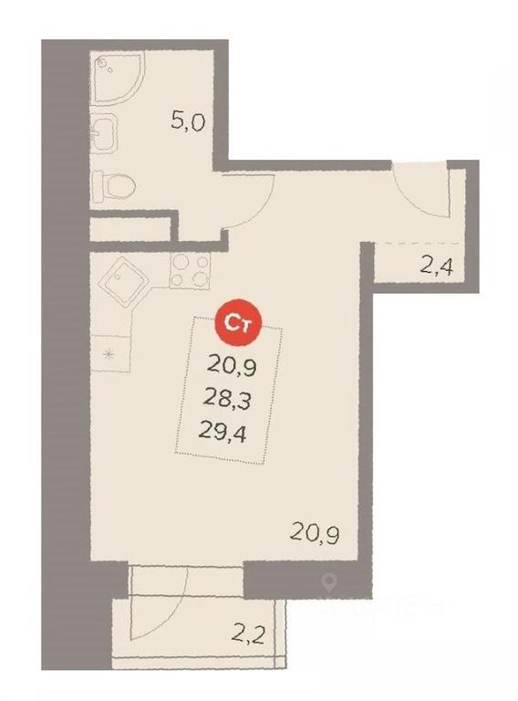 Apartment Sale, 29.4 sq. m. at Otlichno, Oktyabrskiy Avenue, 28А, Lyubertsy, Moscow Region, Russia #1 Apartment Sale, 29.4 sq. m. at Otlichno, Oktyabrskiy Avenue, 28А, Lyubertsy, Moscow Region, Russia #1