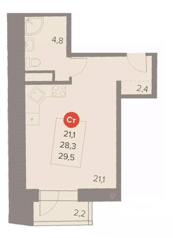 Apartment Sale, 29.5 sq. m. at Otlichno, Oktyabrskiy Avenue, 28А, Lyubertsy, Moscow Region, Russia #1 Apartment Sale, 29.5 sq. m. at Otlichno, Oktyabrskiy Avenue, 28А, Lyubertsy, Moscow Region, Russia #1