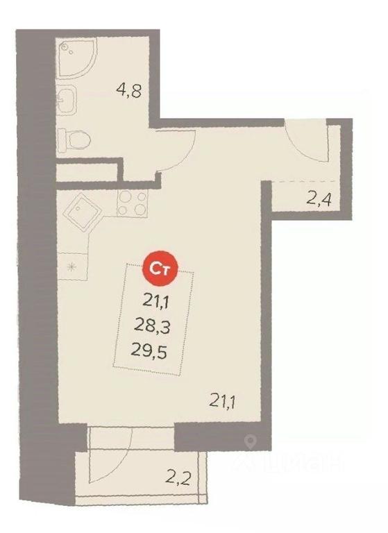 Apartment Sale, 29.5 sq. m. at Otlichno, Oktyabrskiy Avenue, 28А, Lyubertsy, Moscow Region, Russia #1 Apartment Sale, 29.5 sq. m. at Otlichno, Oktyabrskiy Avenue, 28А, Lyubertsy, Moscow Region, Russia #1