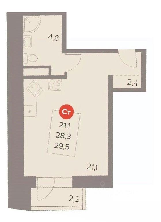 Apartment Sale, 29.5 sq. m. at Otlichno, Oktyabrskiy Avenue, 28А, Lyubertsy, Moscow Region, Russia #1 Apartment Sale, 29.5 sq. m. at Otlichno, Oktyabrskiy Avenue, 28А, Lyubertsy, Moscow Region, Russia #1