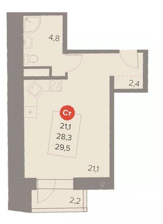 Apartment Sale, 29.5 sq. m. at Otlichno, Oktyabrskiy Avenue, 28А, Lyubertsy, Moscow Region, Russia #1 Apartment Sale, 29.5 sq. m. at Otlichno, Oktyabrskiy Avenue, 28А, Lyubertsy, Moscow Region, Russia #1