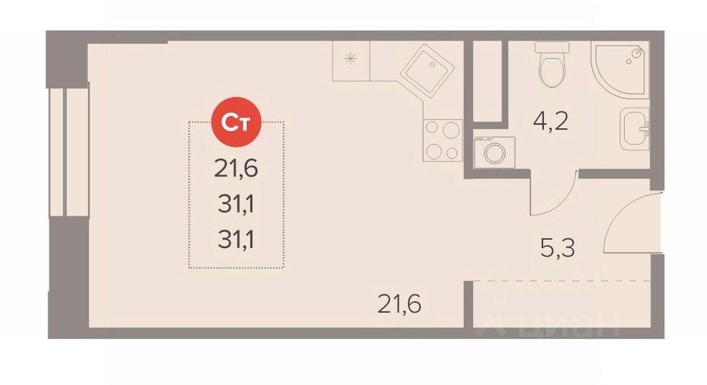 Apartment Sale, 31.1 sq. m. at Otlichno, Oktyabrskiy Avenue, 28А, Lyubertsy, Moscow Region, Russia #1 Apartment Sale, 31.1 sq. m. at Otlichno, Oktyabrskiy Avenue, 28А, Lyubertsy, Moscow Region, Russia #1