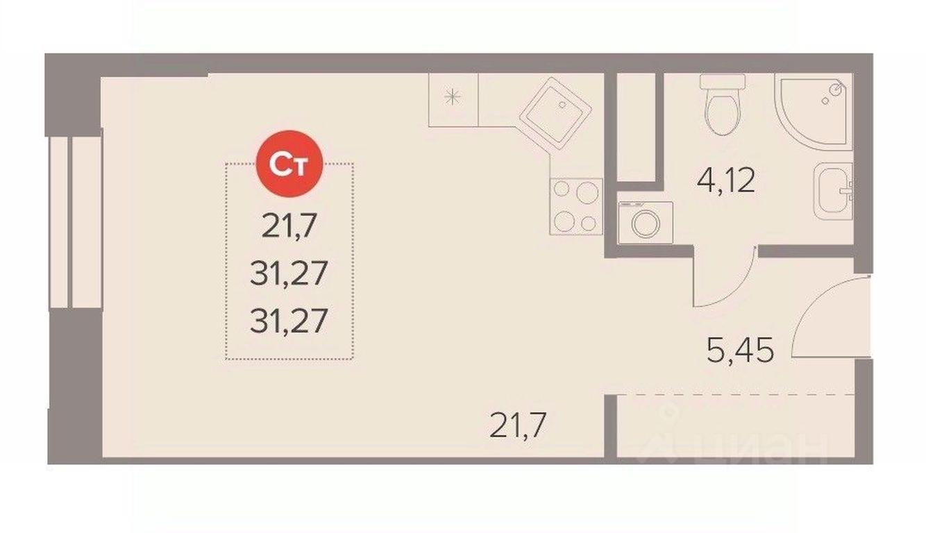 Apartment Sale, 31.27 sq. m. at Otlichno, Oktyabrskiy Avenue, 28А, Lyubertsy, Moscow Region, Russia #1 Apartment Sale, 31.27 sq. m. at Otlichno, Oktyabrskiy Avenue, 28А, Lyubertsy, Moscow Region, Russia #1