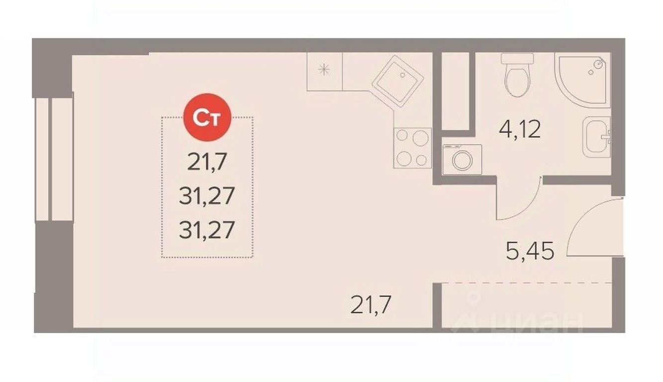 Apartment Sale, 31.27 sq. m. at Otlichno, Oktyabrskiy Avenue, 28А, Lyubertsy, Moscow Region, Russia #1 Apartment Sale, 31.27 sq. m. at Otlichno, Oktyabrskiy Avenue, 28А, Lyubertsy, Moscow Region, Russia #1