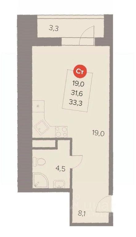 Apartment Sale, 33.3 sq. m. at Otlichno, Oktyabrskiy Avenue, 28А, Lyubertsy, Moscow Region, Russia #1 Apartment Sale, 33.3 sq. m. at Otlichno, Oktyabrskiy Avenue, 28А, Lyubertsy, Moscow Region, Russia #1