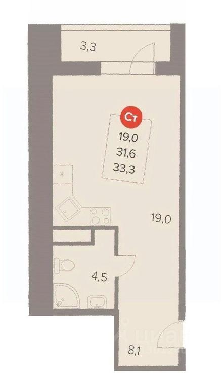 Apartment Sale, 33.3 sq. m. at Otlichno, Oktyabrskiy Avenue, 28А, Lyubertsy, Moscow Region, Russia #1 Apartment Sale, 33.3 sq. m. at Otlichno, Oktyabrskiy Avenue, 28А, Lyubertsy, Moscow Region, Russia #1