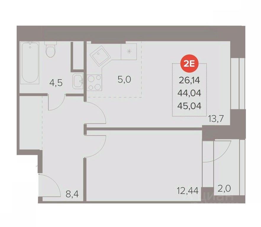 1-BD Apartment Sale, 45.04 sq. m. at Otlichno, Oktyabrskiy Avenue, 28А, Lyubertsy, Moscow Region, Russia #1 1-BD Apartment Sale, 45.04 sq. m. at Otlichno, Oktyabrskiy Avenue, 28А, Lyubertsy, Moscow Region, Russia #1