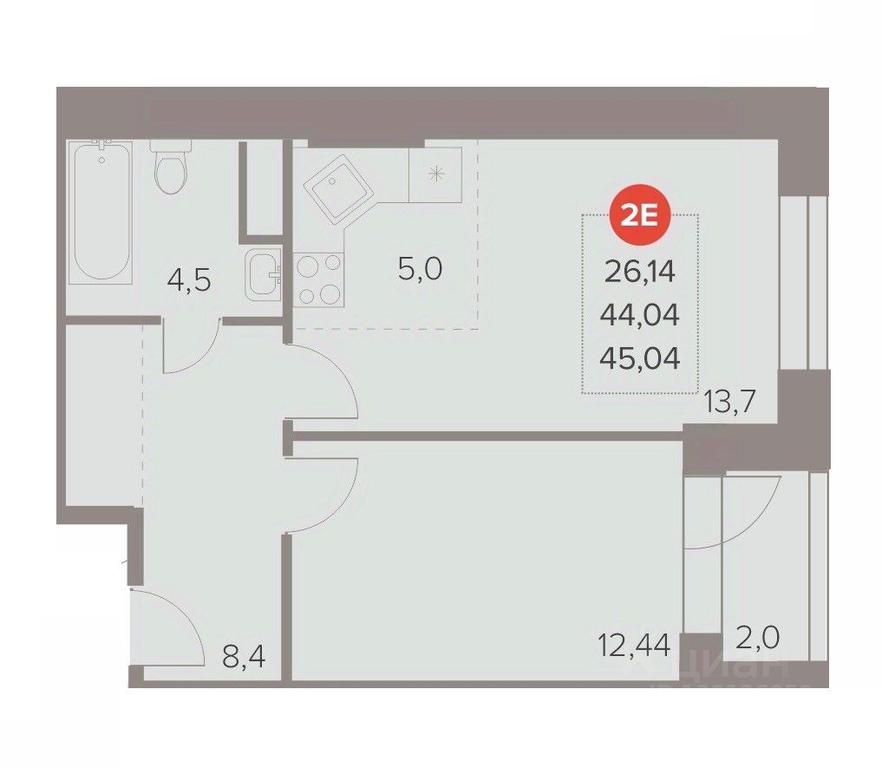 1-BD Apartment Sale, 45.04 sq. m. at Otlichno, Oktyabrskiy Avenue, 28А, Lyubertsy, Moscow Region, Russia #1 1-BD Apartment Sale, 45.04 sq. m. at Otlichno, Oktyabrskiy Avenue, 28А, Lyubertsy, Moscow Region, Russia #1