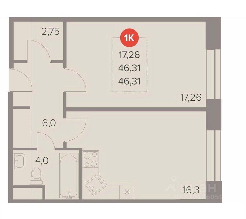 Apartment Sale, 46.31 sq. m. at Otlichno, Oktyabrskiy Avenue, 28А, Lyubertsy, Moscow Region, Russia #1 Apartment Sale, 46.31 sq. m. at Otlichno, Oktyabrskiy Avenue, 28А, Lyubertsy, Moscow Region, Russia #1