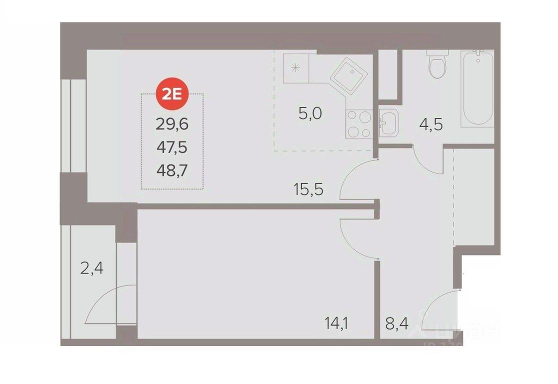 1-BD Apartment Sale, 48.7 sq. m. at Otlichno, Oktyabrskiy Avenue, 28А, Lyubertsy, Moscow Region, Russia #1 1-BD Apartment Sale, 48.7 sq. m. at Otlichno, Oktyabrskiy Avenue, 28А, Lyubertsy, Moscow Region, Russia #1