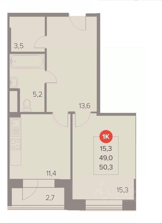 Apartment Sale, 50.3 sq. m. at Otlichno, Oktyabrskiy Avenue, 28А, Lyubertsy, Moscow Region, Russia #1 Apartment Sale, 50.3 sq. m. at Otlichno, Oktyabrskiy Avenue, 28А, Lyubertsy, Moscow Region, Russia #1