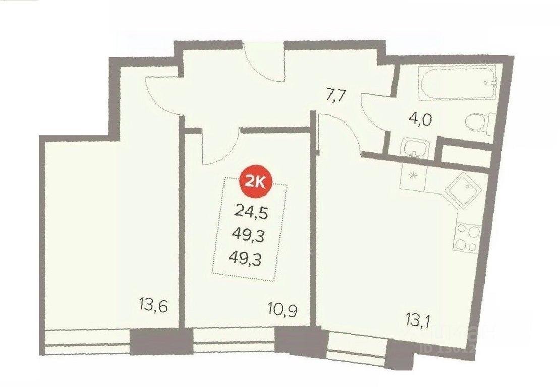 1-BD Apartment Sale, 49.3 sq. m. at Otlichno, Oktyabrskiy Avenue, 28А, Lyubertsy, Moscow Region, Russia #1 1-BD Apartment Sale, 49.3 sq. m. at Otlichno, Oktyabrskiy Avenue, 28А, Lyubertsy, Moscow Region, Russia #1