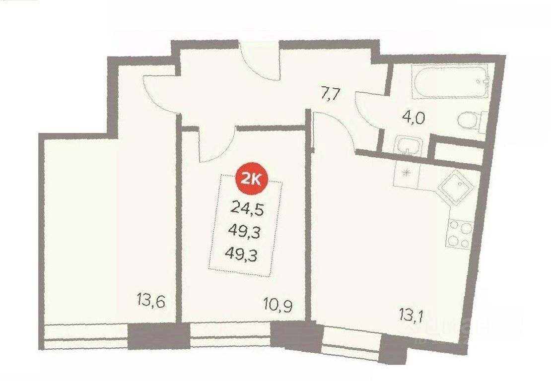 1-BD Apartment Sale, 49.3 sq. m. at Otlichno, Oktyabrskiy Avenue, 28А, Lyubertsy, Moscow Region, Russia #1 1-BD Apartment Sale, 49.3 sq. m. at Otlichno, Oktyabrskiy Avenue, 28А, Lyubertsy, Moscow Region, Russia #1