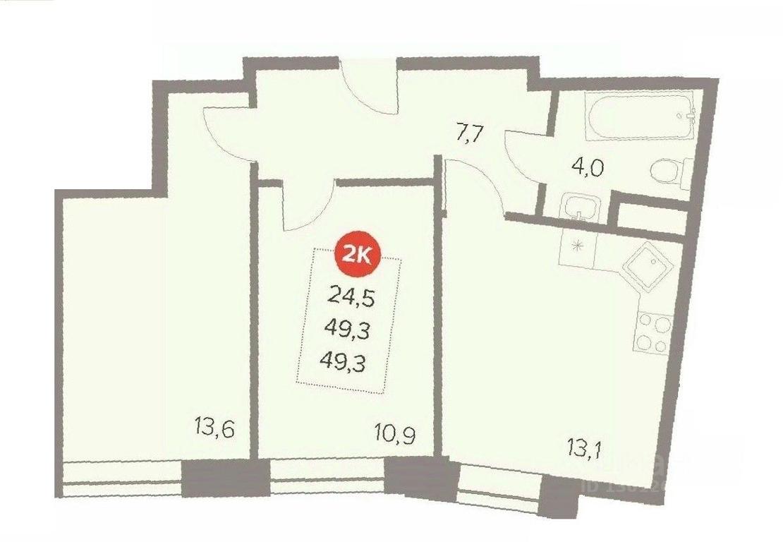 1-BD Apartment Sale, 49.3 sq. m. at Otlichno, Oktyabrskiy Avenue, 28А, Lyubertsy, Moscow Region, Russia #1 1-BD Apartment Sale, 49.3 sq. m. at Otlichno, Oktyabrskiy Avenue, 28А, Lyubertsy, Moscow Region, Russia #1