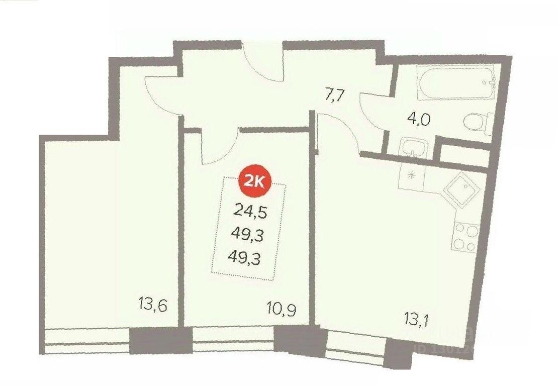 1-BD Apartment Sale, 49.3 sq. m. at Otlichno, Oktyabrskiy Avenue, 28А, Lyubertsy, Moscow Region, Russia #1 1-BD Apartment Sale, 49.3 sq. m. at Otlichno, Oktyabrskiy Avenue, 28А, Lyubertsy, Moscow Region, Russia #1
