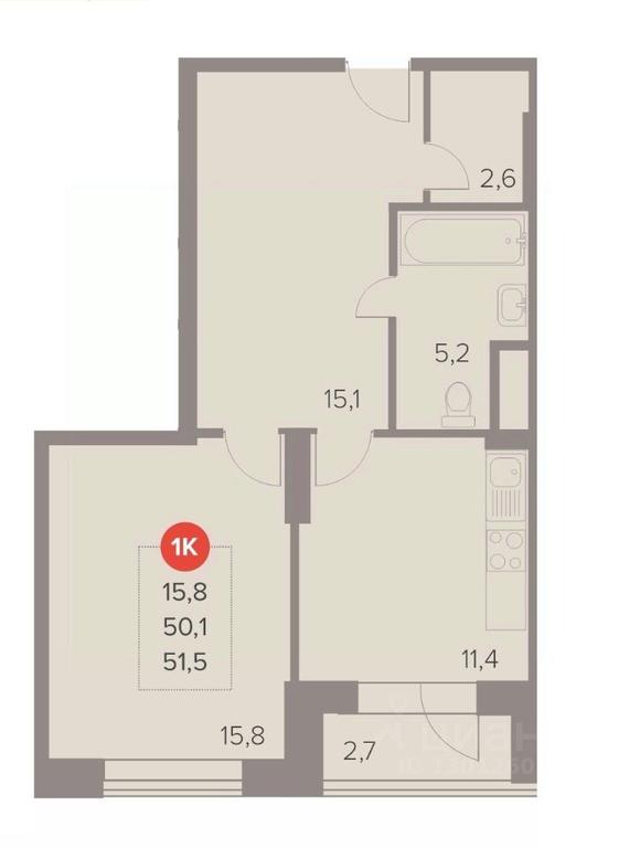 Apartment Sale, 51.5 sq. m. at Otlichno, Oktyabrskiy Avenue, 28А, Lyubertsy, Moscow Region, Russia #1 Apartment Sale, 51.5 sq. m. at Otlichno, Oktyabrskiy Avenue, 28А, Lyubertsy, Moscow Region, Russia #1