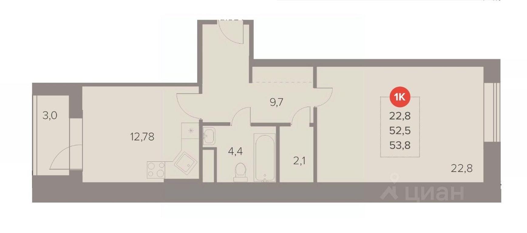 Apartment Sale, 53.8 sq. m. at Otlichno, Oktyabrskiy Avenue, 28А, Lyubertsy, Moscow Region, Russia #1 Apartment Sale, 53.8 sq. m. at Otlichno, Oktyabrskiy Avenue, 28А, Lyubertsy, Moscow Region, Russia #1