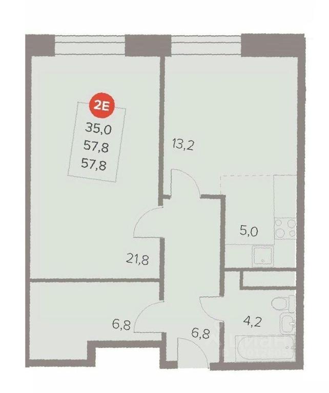 1-BD Apartment Sale, 57.8 sq. m. at Otlichno, Oktyabrskiy Avenue, 28А, Lyubertsy, Moscow Region, Russia #1