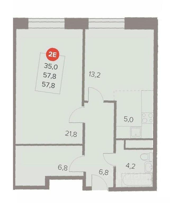 1-BD Apartment Sale, 57.8平方米 at Otlichno, Oktyabrskiy Avenue, 28А, Lyubertsy, Moscow Region, Russia #1 1-BD Apartment Sale, 57.8平方米 at Otlichno, Oktyabrskiy Avenue, 28А, Lyubertsy, Moscow Region, Russia #1