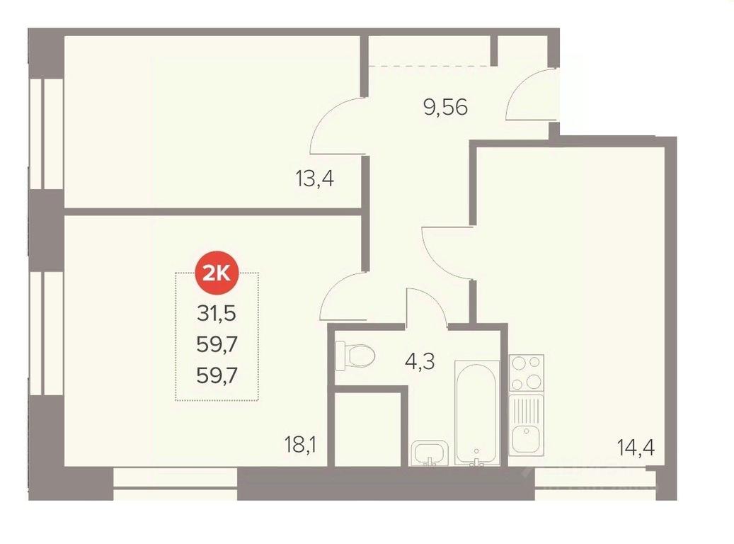 1-BD Apartment Sale, 59.7 sq. m. at Otlichno, Oktyabrskiy Avenue, 28А, Lyubertsy, Moscow Region, Russia #1 1-BD Apartment Sale, 59.7 sq. m. at Otlichno, Oktyabrskiy Avenue, 28А, Lyubertsy, Moscow Region, Russia #1