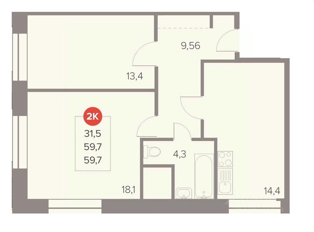 1-BD Apartment Sale, 59.7 sq. m. at Otlichno, Oktyabrskiy Avenue, 28А, Lyubertsy, Moscow Region, Russia #1 1-BD Apartment Sale, 59.7 sq. m. at Otlichno, Oktyabrskiy Avenue, 28А, Lyubertsy, Moscow Region, Russia #1