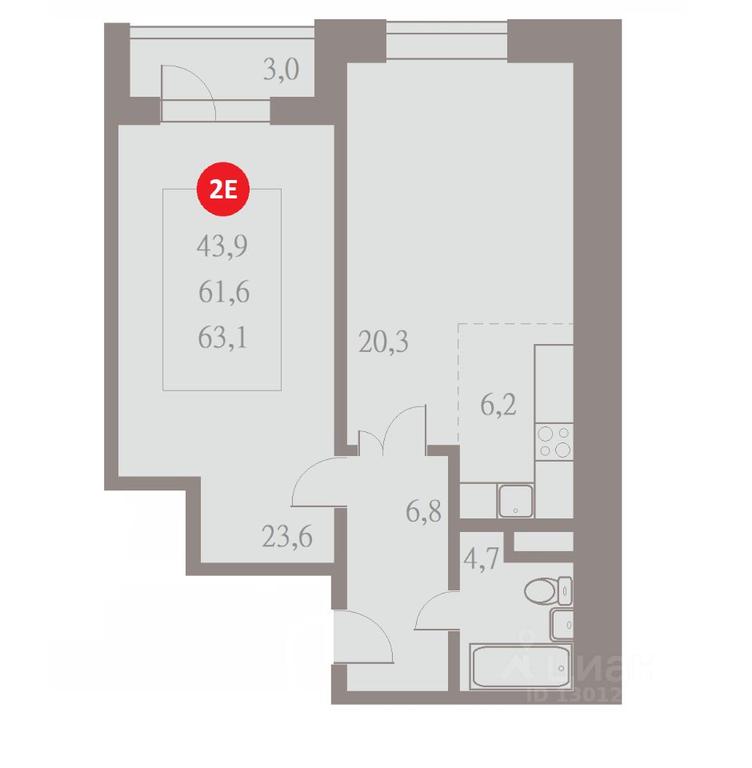 1-BD Apartment Sale, 63.1 sq. m. at Otlichno, Oktyabrskiy Avenue, 28А, Lyubertsy, Moscow Region, Russia #1 1-BD Apartment Sale, 63.1 sq. m. at Otlichno, Oktyabrskiy Avenue, 28А, Lyubertsy, Moscow Region, Russia #1