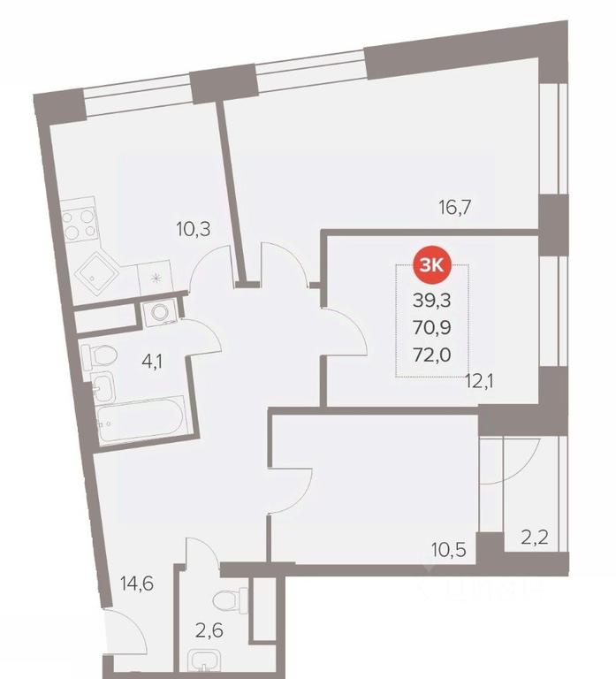 2-BD Apartment Sale, 72 sq. m. at Otlichno, Oktyabrskiy Avenue, 28А, Lyubertsy, Moscow Region, Russia #1 2-BD Apartment Sale, 72 sq. m. at Otlichno, Oktyabrskiy Avenue, 28А, Lyubertsy, Moscow Region, Russia #1