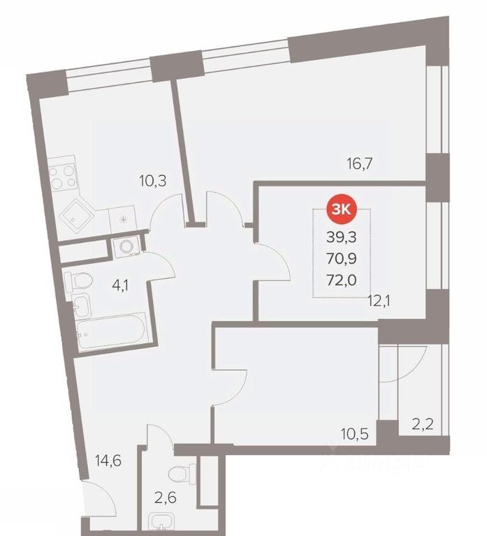 2-BD Apartment Sale, 72平方米 at Otlichno, Oktyabrskiy Avenue, 28А, Lyubertsy, Moscow Region, Russia #1 2-BD Apartment Sale, 72平方米 at Otlichno, Oktyabrskiy Avenue, 28А, Lyubertsy, Moscow Region, Russia #1
