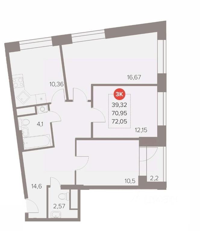 2-BD Apartment Sale, 72.05 sq. m. at Otlichno, Oktyabrskiy Avenue, 28А, Lyubertsy, Moscow Region, Russia #1 2-BD Apartment Sale, 72.05 sq. m. at Otlichno, Oktyabrskiy Avenue, 28А, Lyubertsy, Moscow Region, Russia #1