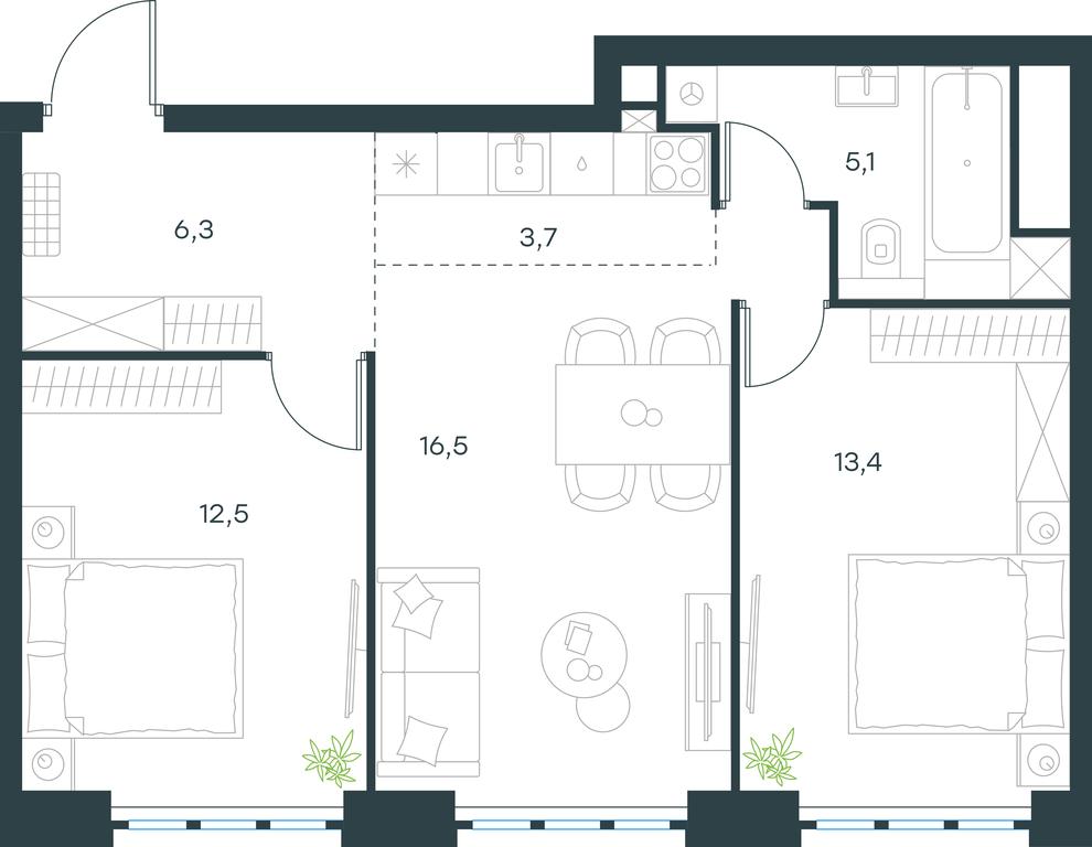 Продажа 2-комн. квартиры, 57,5 м² в ЖК «Левел Южнопортовая (Level Южнопортовая)», Южнопортовая улица, 28Ас17, Москва, Россия #1 Продажа 2-комн. квартиры, 57,5 м² в ЖК «Левел Южнопортовая (Level Южнопортовая)», Южнопортовая улица, 28Ас17, Москва, Россия #1