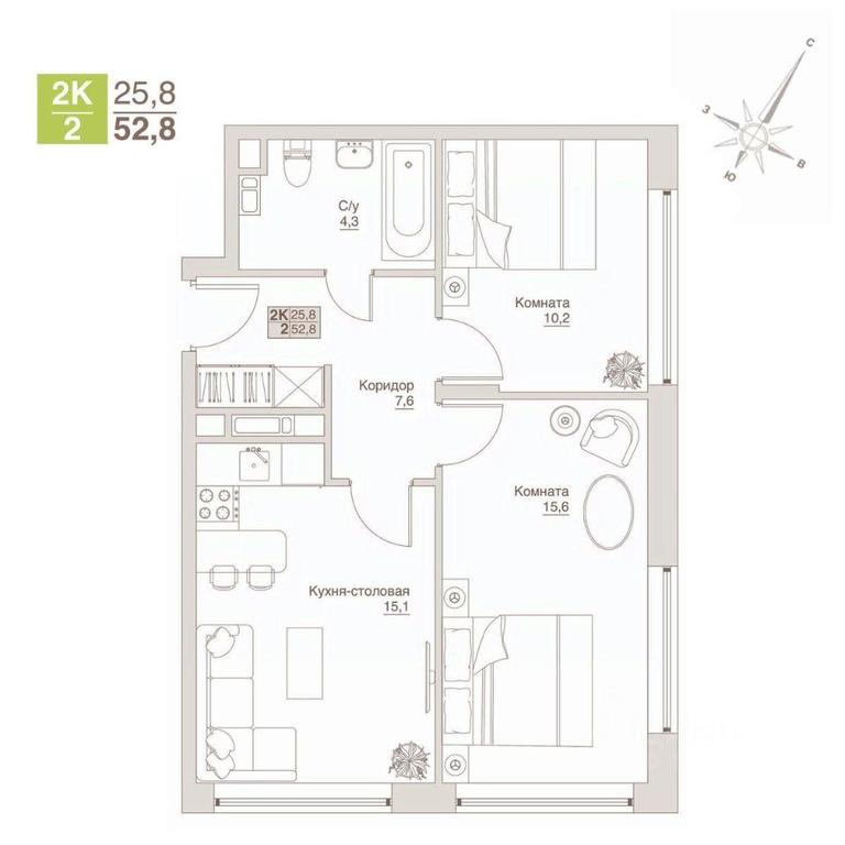 1-BD Apartment Sale, 52.8平方米 at Apart-kompleks VLIuBERTsY, 8 Marta Street, Lyubertsy, Moscow Region, Russia #1 1-BD Apartment Sale, 52.8平方米 at Apart-kompleks VLIuBERTsY, 8 Marta Street, Lyubertsy, Moscow Region, Russia #1
