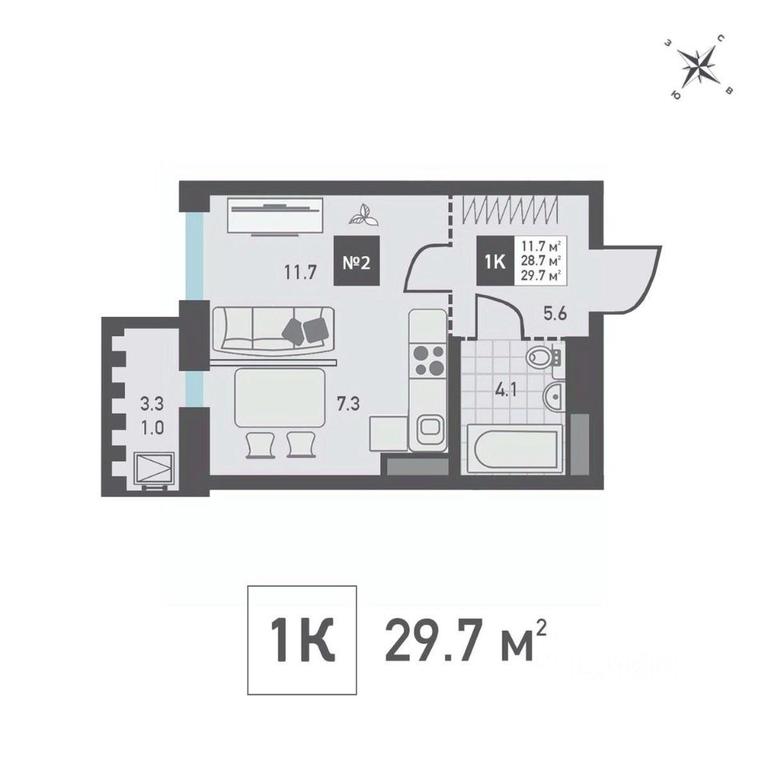 Apartment Sale, 29.7平方米 at Zelenograd Rivera, ulitsa Lyotchika Polagushina, Zelenograd, Moscow, Russia #1
