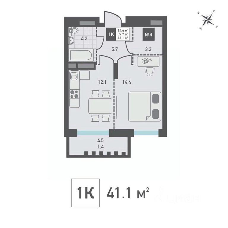 Apartment Sale, 41.1平方米 at Zelenograd Rivera, ulitsa Lyotchika Polagushina, Zelenograd, Moscow, Russia #1 Apartment Sale, 41.1平方米 at Zelenograd Rivera, ulitsa Lyotchika Polagushina, Zelenograd, Moscow, Russia #1