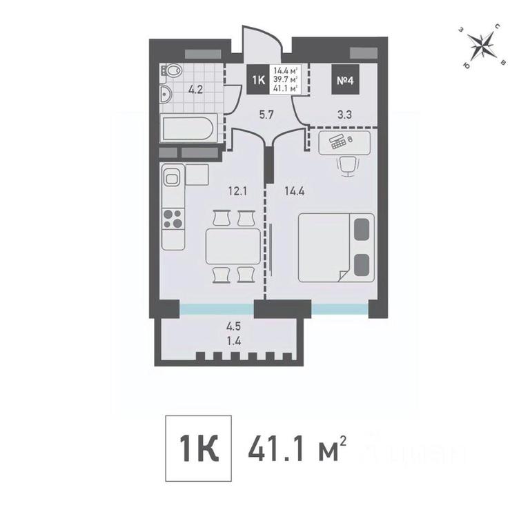 Apartment Sale, 41.1 sq. m. at Zelenograd Rivera, ulitsa Lyotchika Polagushina, Zelenograd, Moscow, Russia #1 Apartment Sale, 41.1 sq. m. at Zelenograd Rivera, ulitsa Lyotchika Polagushina, Zelenograd, Moscow, Russia #1