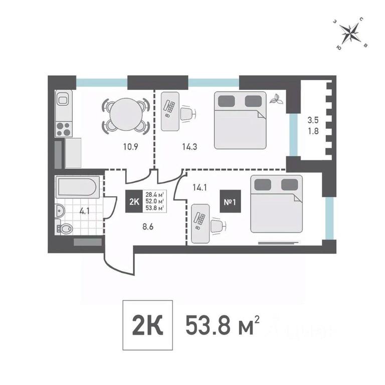 1-BD Apartment Sale, 53.8 sq. m. at Zelenograd Rivera, ulitsa Lyotchika Polagushina, Zelenograd, Moscow, Russia #2 1-BD Apartment Sale, 53.8 sq. m. at Zelenograd Rivera, ulitsa Lyotchika Polagushina, Zelenograd, Moscow, Russia #2