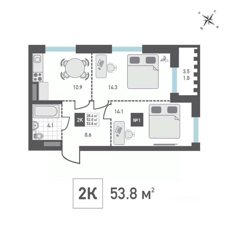 1-BD Apartment Sale, 53.8 sq. m. at Zelenograd Rivera, ulitsa Lyotchika Polagushina, Zelenograd, Moscow, Russia #1 1-BD Apartment Sale, 53.8 sq. m. at Zelenograd Rivera, ulitsa Lyotchika Polagushina, Zelenograd, Moscow, Russia #1