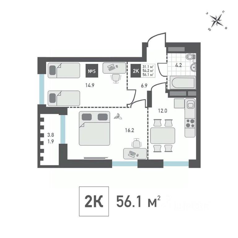 1-BD Apartment Sale, 56.1平方米 at Zelenograd Rivera, ulitsa Lyotchika Polagushina, Zelenograd, Moscow, Russia #1 1-BD Apartment Sale, 56.1平方米 at Zelenograd Rivera, ulitsa Lyotchika Polagushina, Zelenograd, Moscow, Russia #1