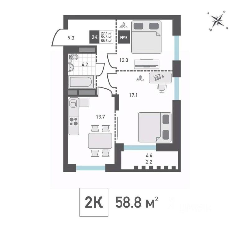 1-BD Apartment Sale, 58.8 sq. m. at Zelenograd Rivera, ulitsa Lyotchika Polagushina, Zelenograd, Moscow, Russia #1 1-BD Apartment Sale, 58.8 sq. m. at Zelenograd Rivera, ulitsa Lyotchika Polagushina, Zelenograd, Moscow, Russia #1