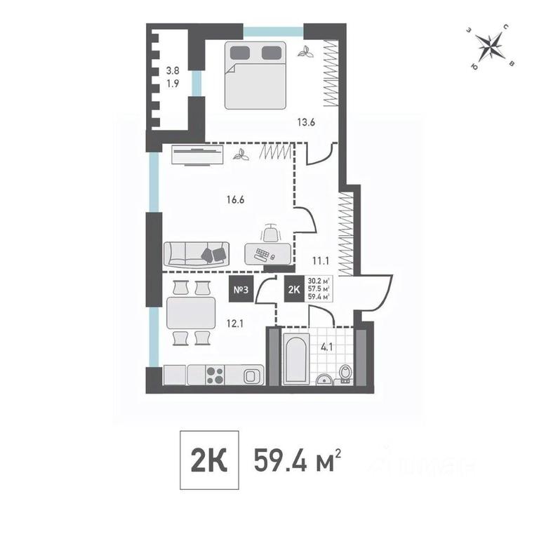 1-BD Apartment Sale, 59.4平方米 at Zelenograd Rivera, ulitsa Lyotchika Polagushina, Zelenograd, Moscow, Russia #1 1-BD Apartment Sale, 59.4平方米 at Zelenograd Rivera, ulitsa Lyotchika Polagushina, Zelenograd, Moscow, Russia #1