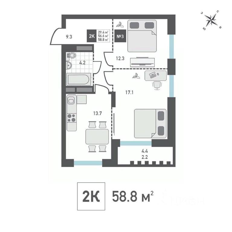 1-BD Apartment Sale, 58.8 sq. m. at Zelenograd Rivera, ulitsa Lyotchika Polagushina, Zelenograd, Moscow, Russia #1 1-BD Apartment Sale, 58.8 sq. m. at Zelenograd Rivera, ulitsa Lyotchika Polagushina, Zelenograd, Moscow, Russia #1