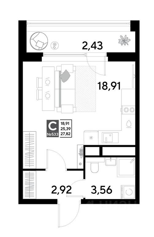 Продажа квартиры, 27,82 м² в ЖК «EVO», Комсомольская улица, Реутов, Московская область, Россия #1 Продажа квартиры, 27,82 м² в ЖК «EVO», Комсомольская улица, Реутов, Московская область, Россия #1