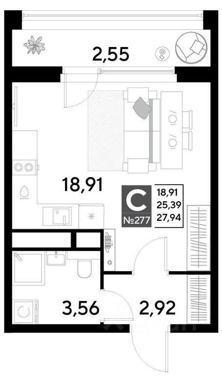 Продажа квартиры, 27,94 м² в ЖК «EVO», Комсомольская улица, Реутов, Московская область, Россия #1 Продажа квартиры, 27,94 м² в ЖК «EVO», Комсомольская улица, Реутов, Московская область, Россия #1