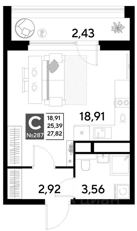 Продажа квартиры, 27,82 м² в ЖК «EVO», Комсомольская улица, Реутов, Московская область, Россия #1 Продажа квартиры, 27,82 м² в ЖК «EVO», Комсомольская улица, Реутов, Московская область, Россия #1