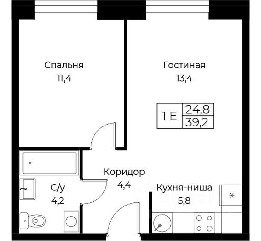 Apartment Sale, 39.2 sq. m. at Kompleks apartamentov AIST RESIDENCE (Aist Rezidens), Namyotkina Street, 10Д, Moscow, Russia #1