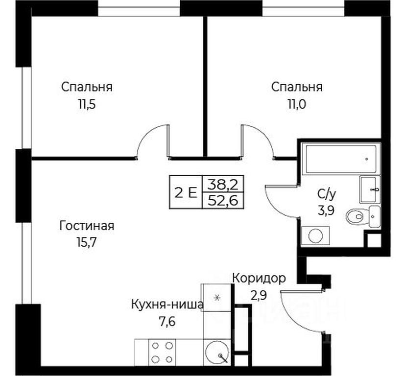 1-BD Apartment Sale, 52.6 sq. m. at Kompleks apartamentov AIST RESIDENCE (Aist Rezidens), Namyotkina Street, 10Д, Moscow, Russia #1