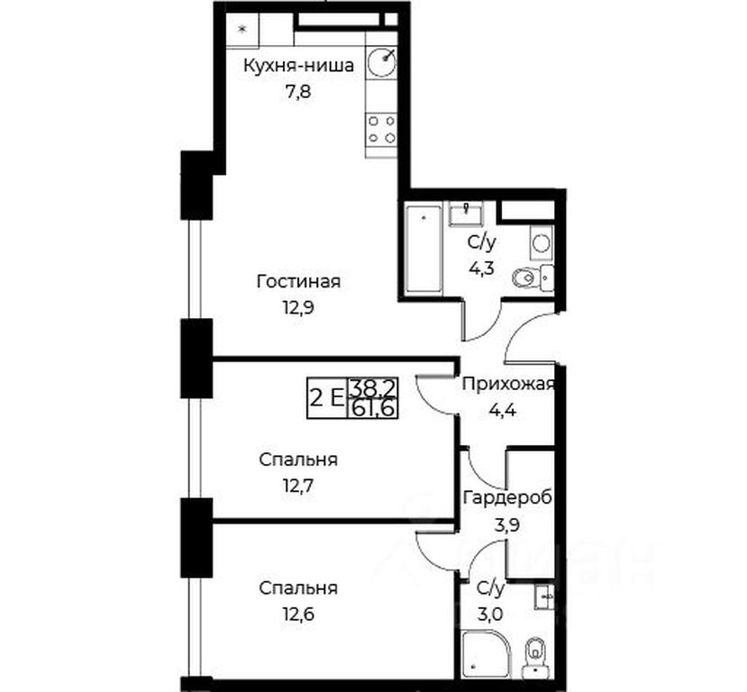 1-BD Apartment Sale, 61.6 sq. m. at Kompleks apartamentov AIST RESIDENCE (Aist Rezidens), Namyotkina Street, 10Д, Moscow, Russia #1 1-BD Apartment Sale, 61.6 sq. m. at Kompleks apartamentov AIST RESIDENCE (Aist Rezidens), Namyotkina Street, 10Д, Moscow, Russia #1