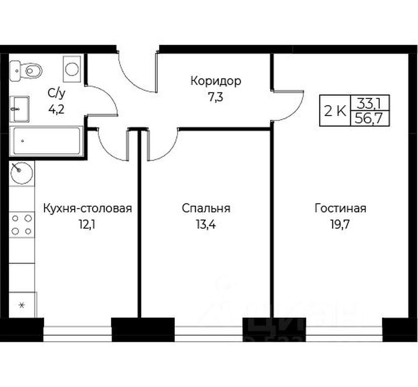 1-BD Apartment Sale, 56.7 sq. m. at Kompleks apartamentov AIST RESIDENCE (Aist Rezidens), Namyotkina Street, 10Д, Moscow, Russia #1 1-BD Apartment Sale, 56.7 sq. m. at Kompleks apartamentov AIST RESIDENCE (Aist Rezidens), Namyotkina Street, 10Д, Moscow, Russia #1